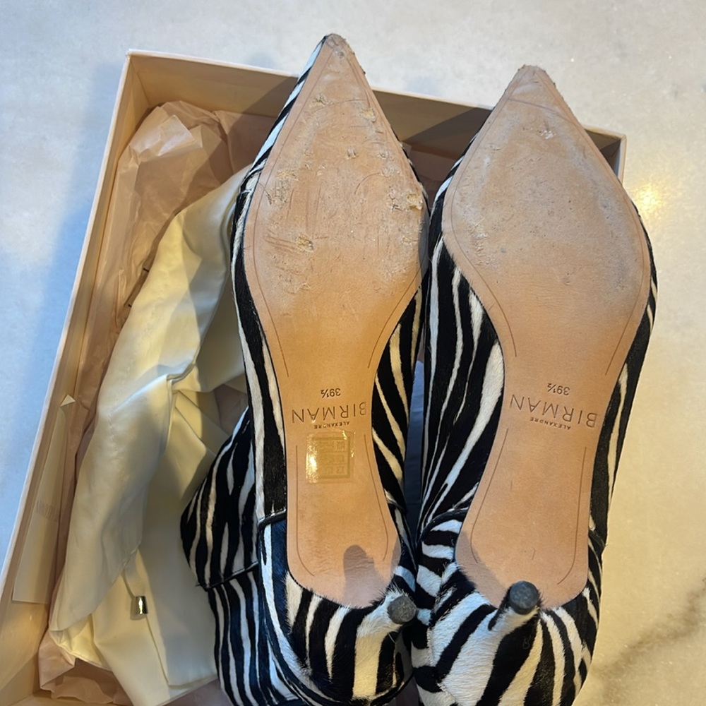 SOLD!!!! ALEXANDRE BIRMAN PONY HAIR ZEBRA PRINT ZIP BOOTIE. 39.5 - Picture 9 of 11